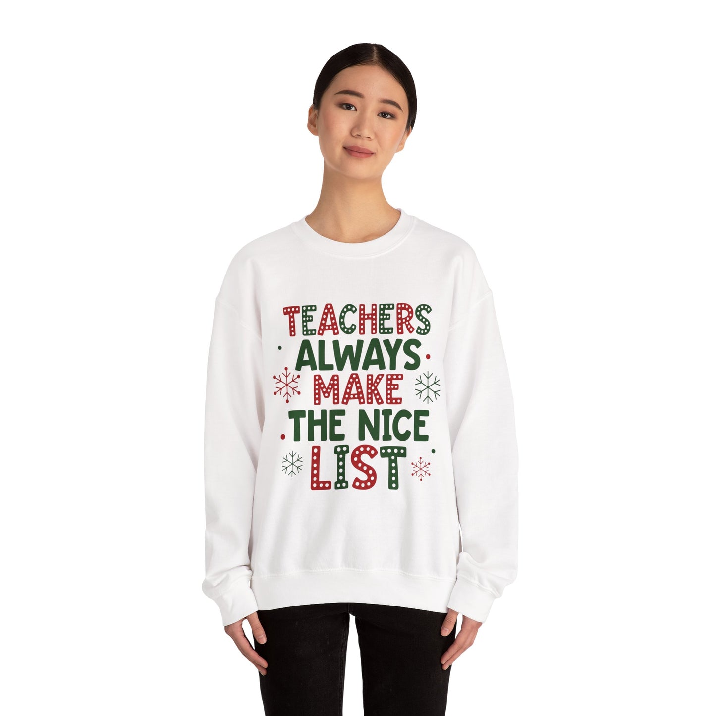 Teachers Always Make the Nice List Heavy Blend™ Crewneck Sweatshirt