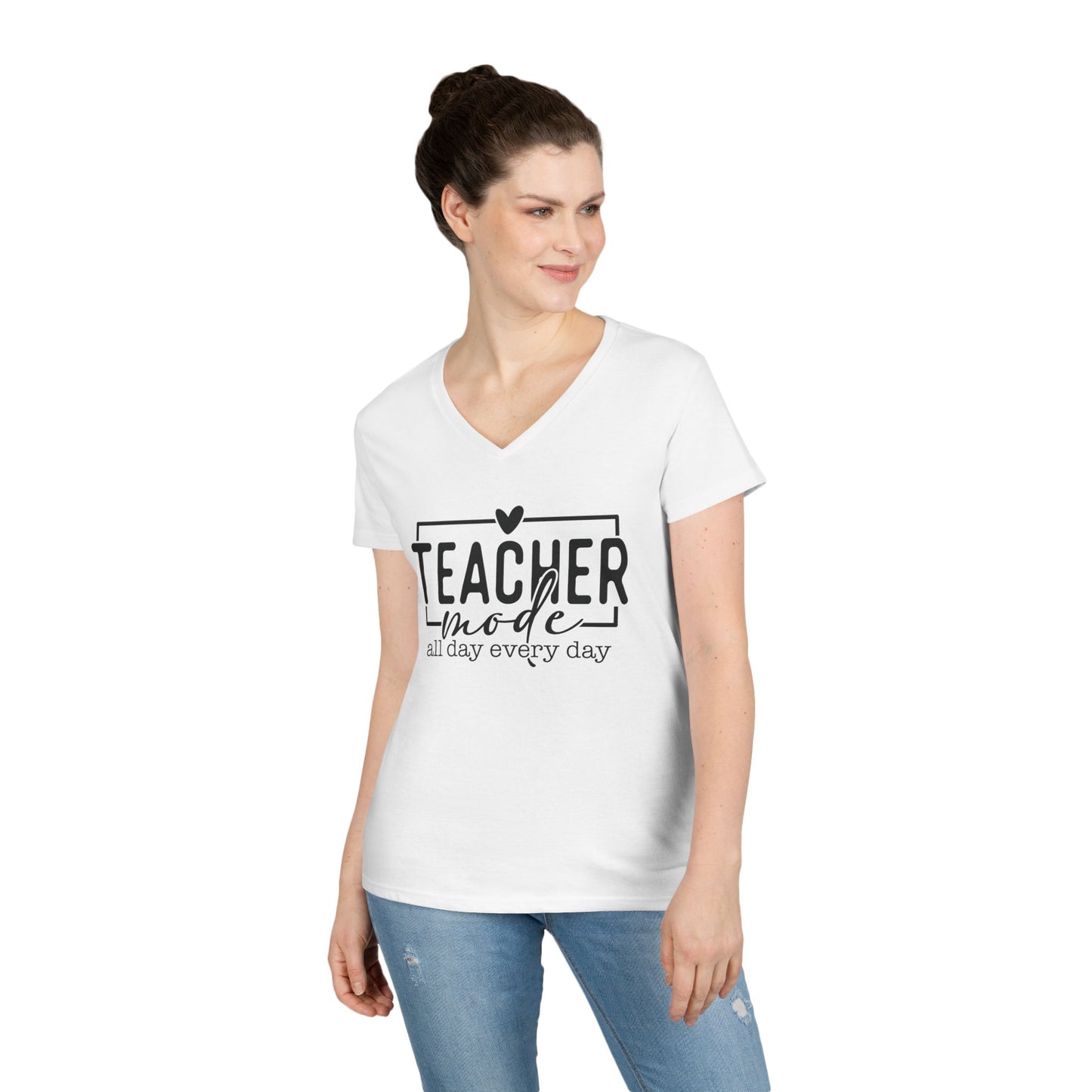 Teacher Mode - Ladies' V-Neck T-Shirt