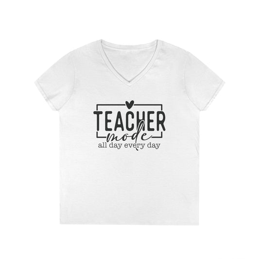 Teacher Mode - Ladies' V-Neck T-Shirt